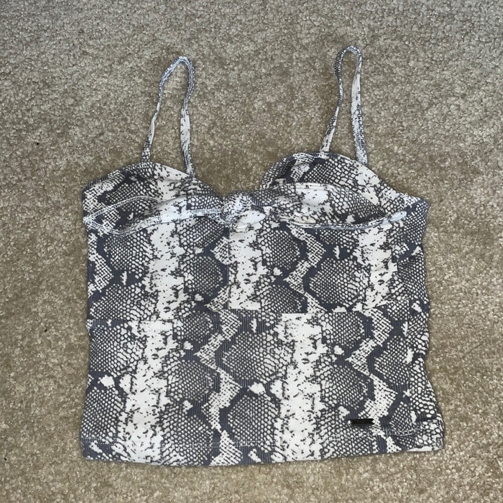 snake print crop top